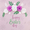 Happy Easter With Paper Flowers Psd