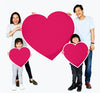 Happy Family Holding Heart Icons