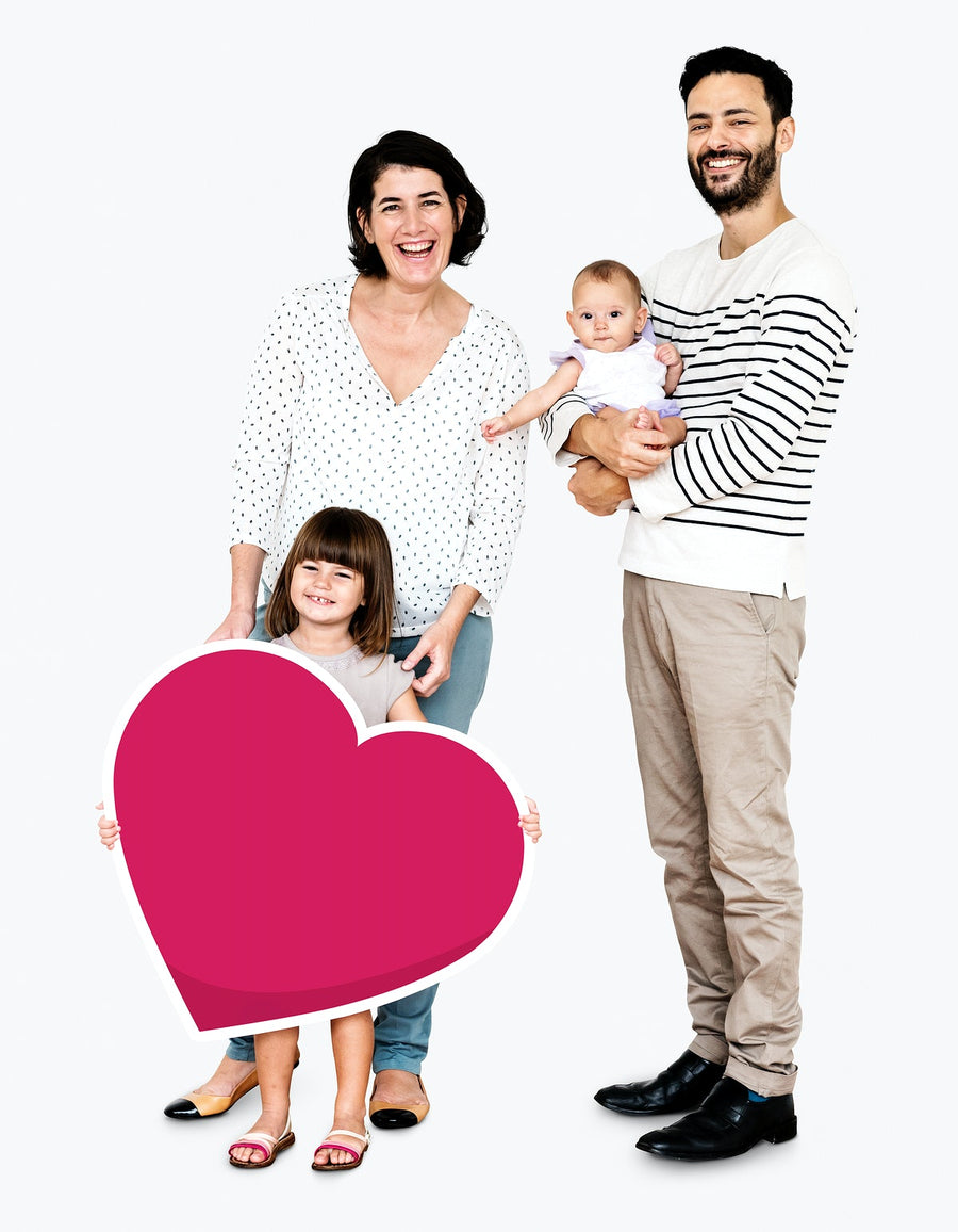 Happy Family Holding Herat Shaped Icon