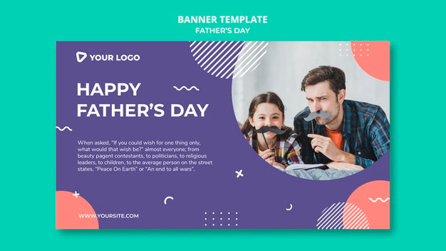 Happy Father'S Day Concept Banner Template Mock-Up Psd