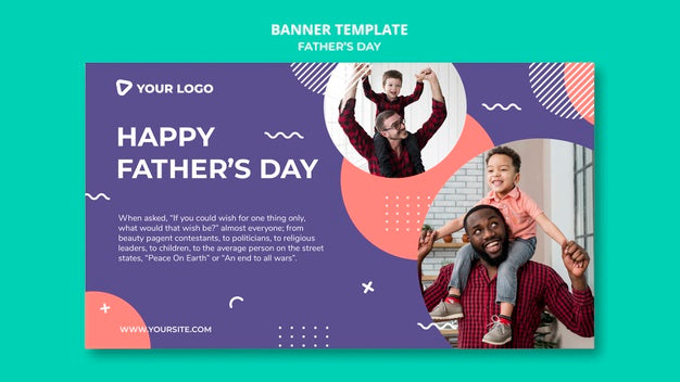 Happy Father'S Day Concept Banner Template Mock-Up Psd