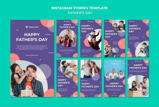 Happy Father'S Day Concept Instagram Stories Template Psd