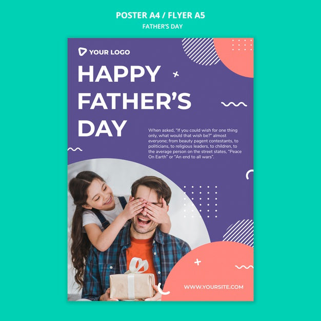 Happy Father'S Day Concept Poster Mock-Up Psd