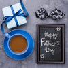 Happy Fathers Day With Frame And Coffee Cup Psd