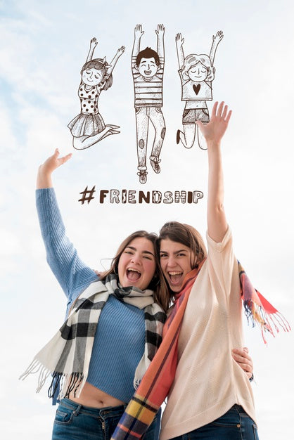 Happy Friends Celebrating Friendship Day Psd