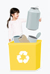 Happy Girl Collecting Cans For Recycling