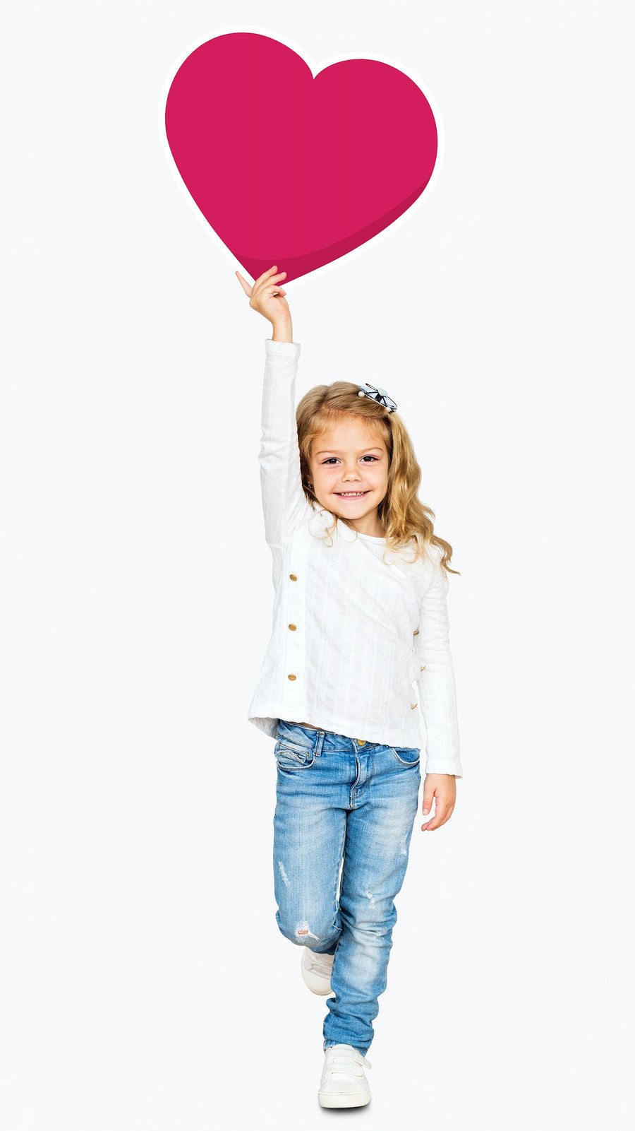 Happy Girl With A Heart Icon