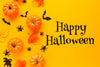 Happy Halloween Message With Pumpkins Psd