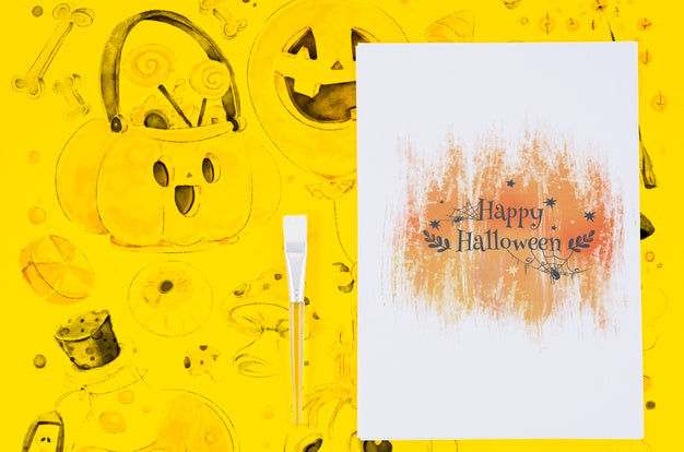 Happy Halloween Sheet Draw And Background Concept Psd