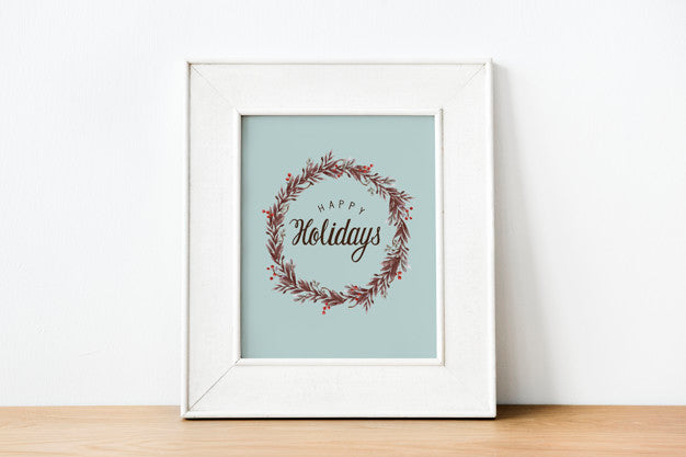 Happy Holidays Greeting Design Mockup Psd