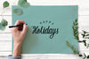 Happy Holidays Greeting Design Mockup Psd
