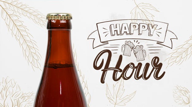 Happy Hour For Craft Beer Mock-Up Psd