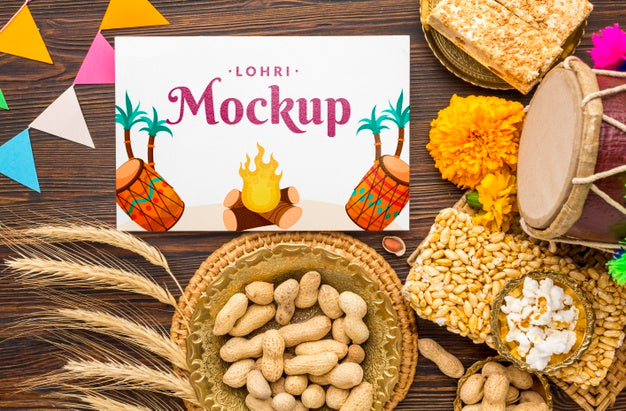 Happy Lohri Concept Mock-Up Psd