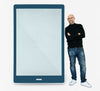 Happy Man Standing Beside A Tablet Psd