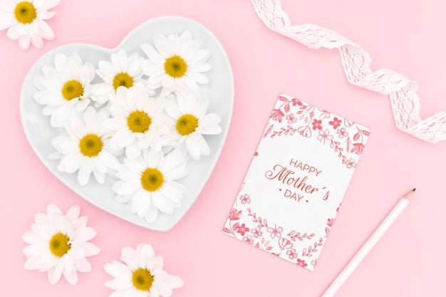 Happy Mother'S Day Card With Chamomile Flowers Psd