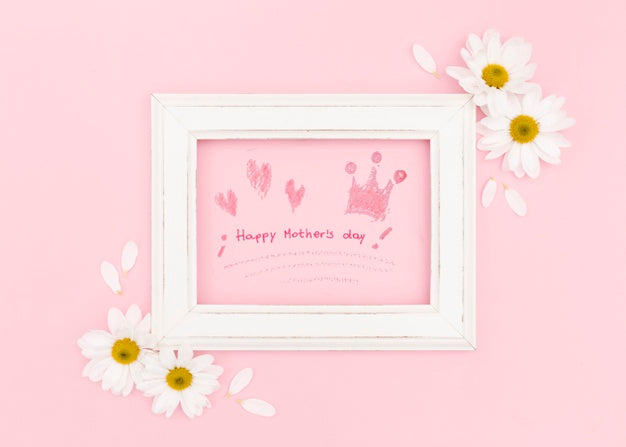 Happy Mother'S Day Frame With Chamomile Psd