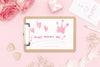 Happy Mother'S Day Notepad With Roses And Gift Psd