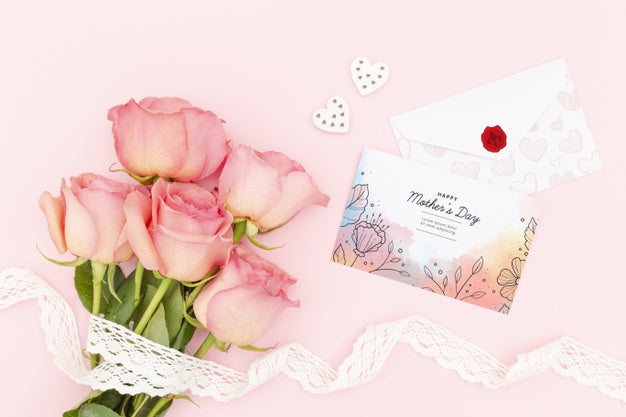 Happy Mother'S Day With Bouquet Of Roses Psd