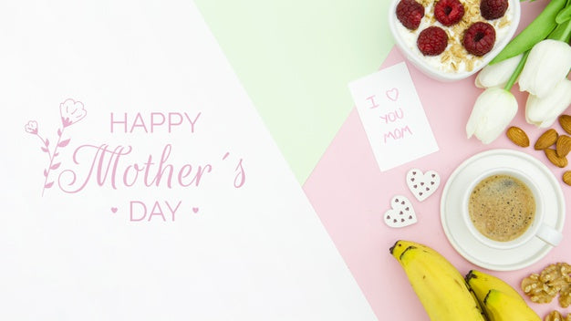 Happy Mother'S Day With Coffee Cup And Breakfast Psd
