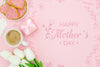 Happy Mother'S Day With Coffee Cup And Cookies Psd