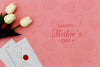 Happy Mother'S Day With Tulips And Envelopes Psd