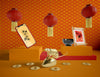 Happy New Chinese Year With Phone Mock-Up Psd