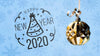 Happy New Year 2020 With Golden Christmas Ball On Blue Background Psd