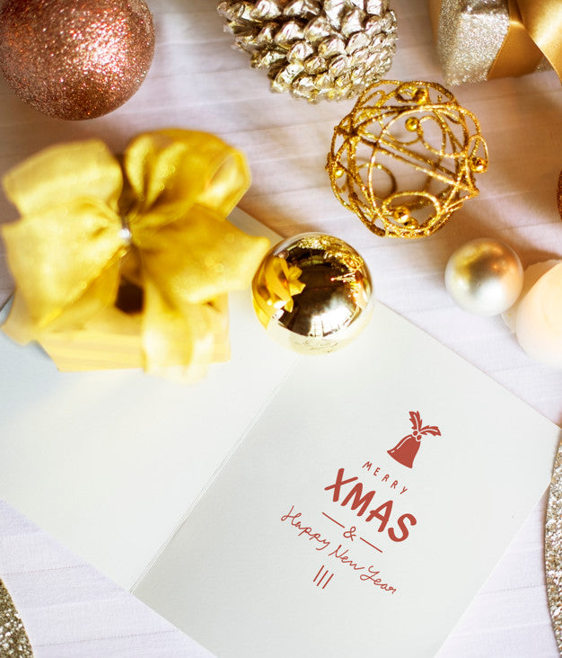 Happy New Year Celebration Greeting Card Relaxation Concept Psd