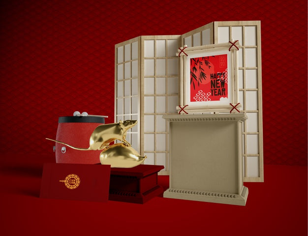 Happy New Year Concept Chinese Style Psd