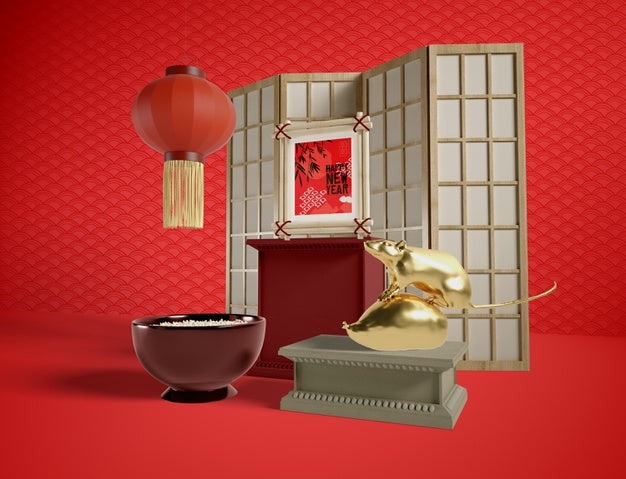 Happy New Year Elements Chinese Style Psd