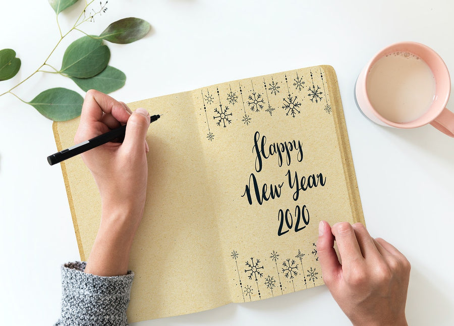 Happy New Year Greeting Design Mockup