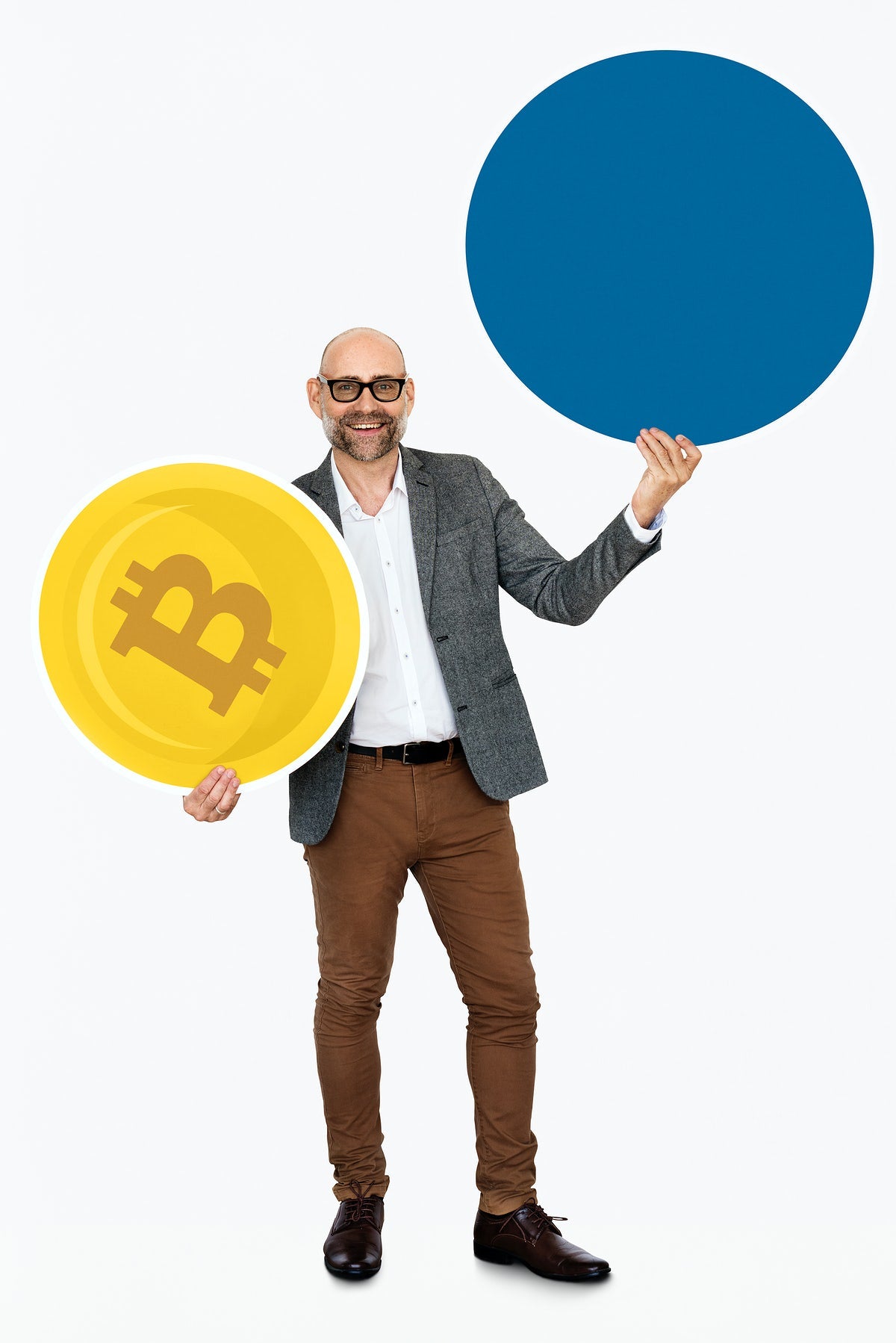 Happy Rich Man Holding Money