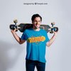 Happy Skater Guy with a T-Shirt Mockup