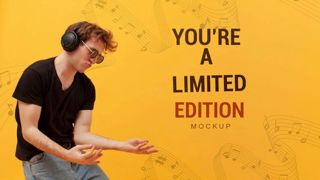 Happy Teen Dancing Mock-Up Psd