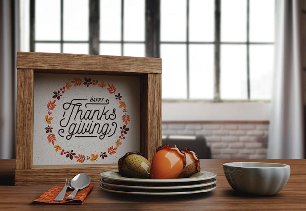 Happy Thanksgiving Day Message On Frame Psd