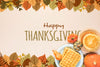 Happy Thanksgiving Frame Of Dried Leaves Psd