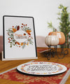 Happy Thanksgiving Message On Tablet Device Psd