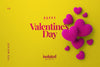 Happy Valentines Day Background Mockup With Decorative Love Hearts Top View Psd