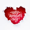 Happy Valentines Day Lettering In Red Heart Shaped Hole Psd