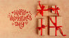Happy Valentines Day Lettering Next To Wrapped Gifts Psd