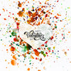 Happy Valentines Day Lettering On Colorful Stains Background Psd