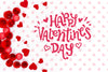 Happy Valentines Day Lettering On Lovely Background Psd