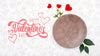 Happy Valentines Day Lettering With Empty Plate Psd