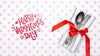 Happy Valentines Day Lettering With Tableware Psd