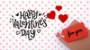 Happy Valentines Day Mock-Up On White Background With Hearts Psd
