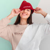 Happy Woman Wearing A Hoodie And A Blouse Mock-Up Psd