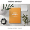 Hard Cover Book Mockup With Plants Psd
