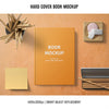 Hard Cover Book Mockup With Sticky Note Psd