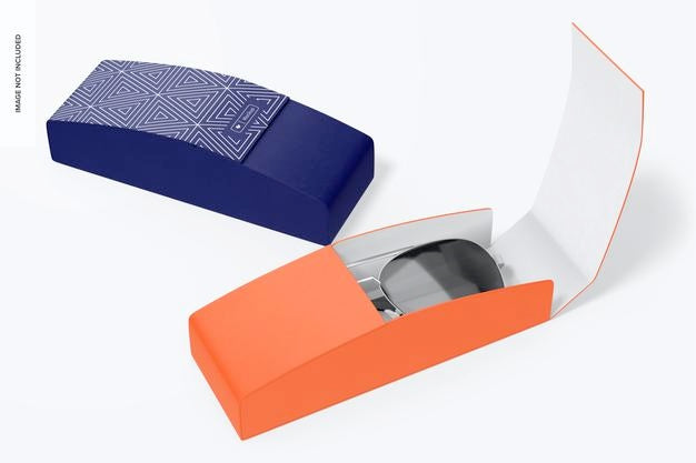 Hard Sunglasses Cases Mockup, Closed And Opened Psd