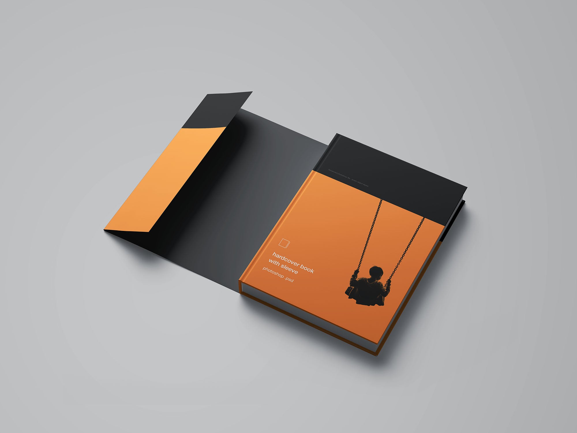 Hardcover Book With Sleeve Mockup